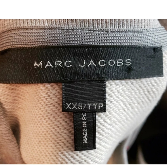 Marc Jacobs Red Disco Terry Lined Sweatshirt Women's XXS Gray Oversized - Picture 5 of 5